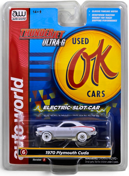 Auto World Thunderjet Ok Used Cars 1970 Plymouth Cuda iWheels HO Slot Car