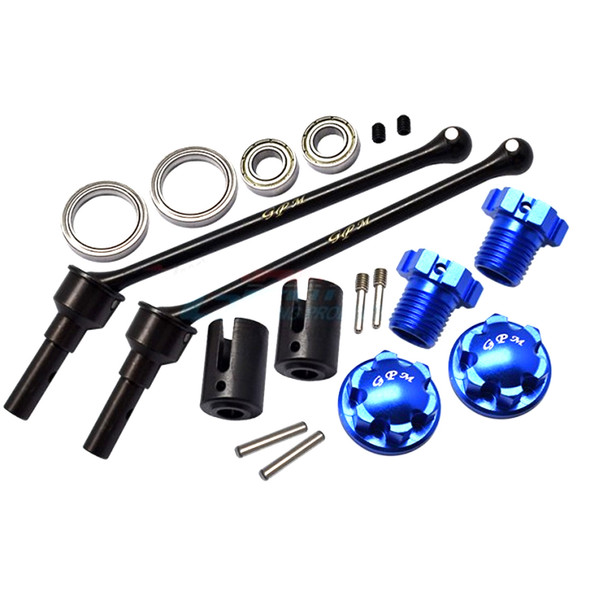 GPM Hard Steel F/R Extend CVD Shaft 110mm w/ Alum Wheel Lock & Hex Claw Blue : MAXX