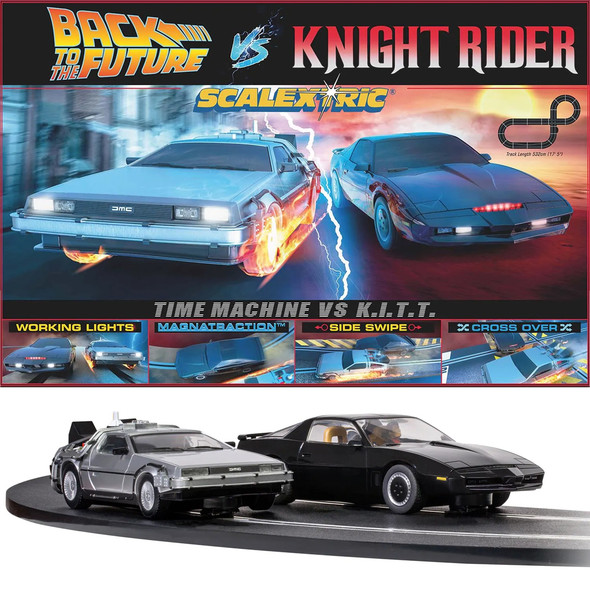Scalextric C1431T 1980s TV - Back to the Future vs Knight Rider 1:32 Track Set