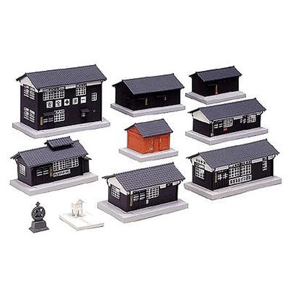 Kato 23-233 Wood Station Buildings Set (Built-Up) N Scale