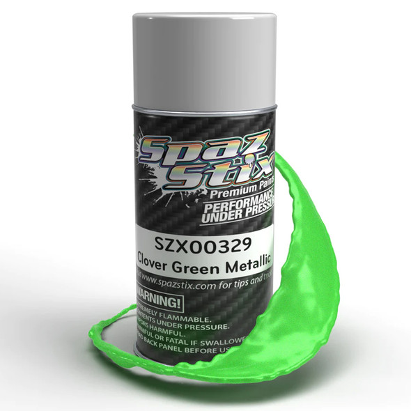 Spaz Stix 00329 Clover Green Metallic Aerosol Spray Paint 3.5oz Can