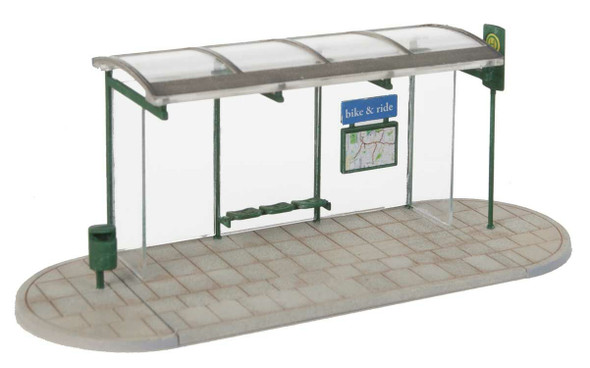 Walthers 933-3552 Modern Bus Shelter Kit with Accessories HO Scale
