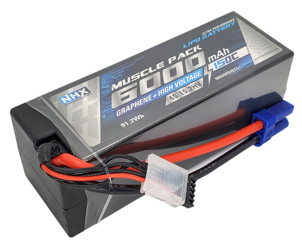 NHX RC 4S 15.2V 6000mAh 150C HV + Graphene LiPo Battery w/ EC5 Hardcase