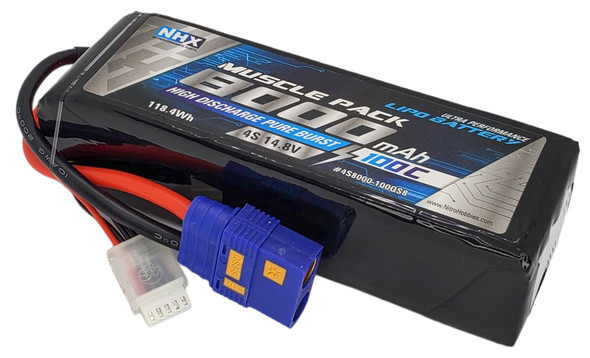 NHX RC 14.8V 4S 8000mAh 100C Lipo Battery w/ QS8 Connector