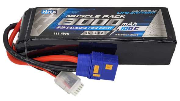 NHX RC 14.8V 4S 8000mAh 100C Lipo Battery w/ QS8 Connector