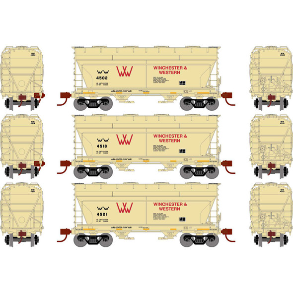 Athearn ATH24679 ACF 2970 Covered Hopper - W&W (3) N Scale