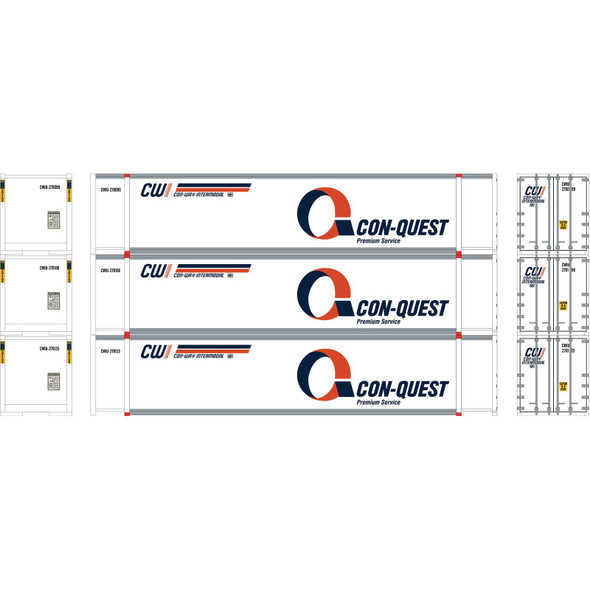 Athearn ATH27689 RTR 48' Container - Conquest #2 (3) HO Scale