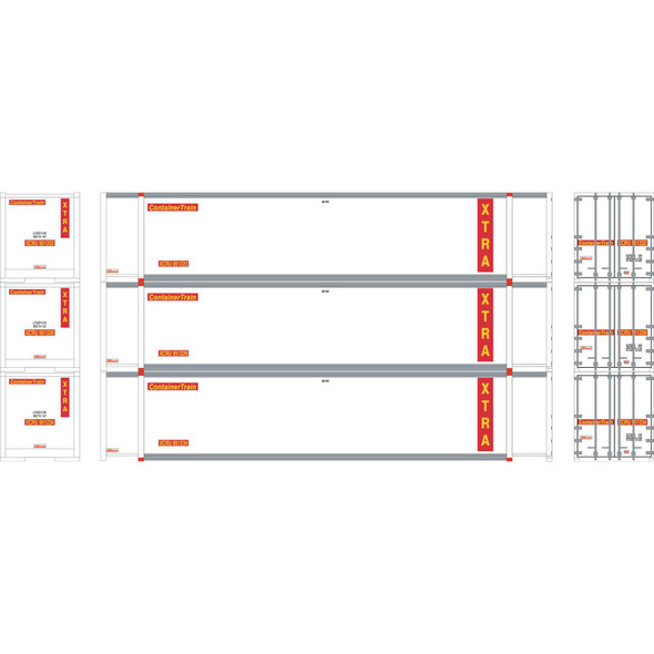 Athearn ATH27698 RTR 48' Container - XTRA #1 (3) HO Scale