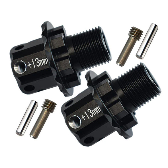 GPM Racing Aluminum 13mm Hex Adapters Black : Traxxas 1/8 Sledge