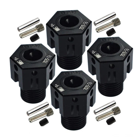 GPM Aluminum 7075-T6 Hex Adapters (+6.5mm) Black : 1/8 Sledge - 1/10 E-Revo / Maxx
