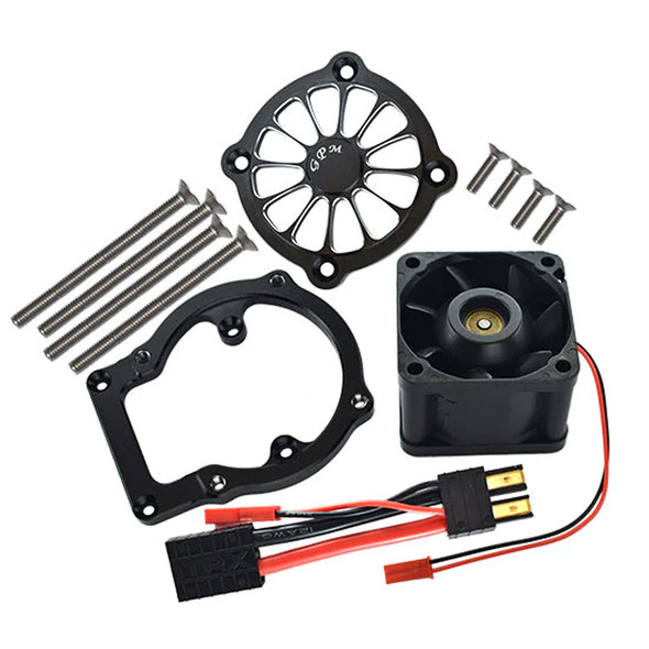 GPM Racing Aluminum 6061-T6 Motor Heatsink w/ Cooling Fan Black : 1/8 Sledge