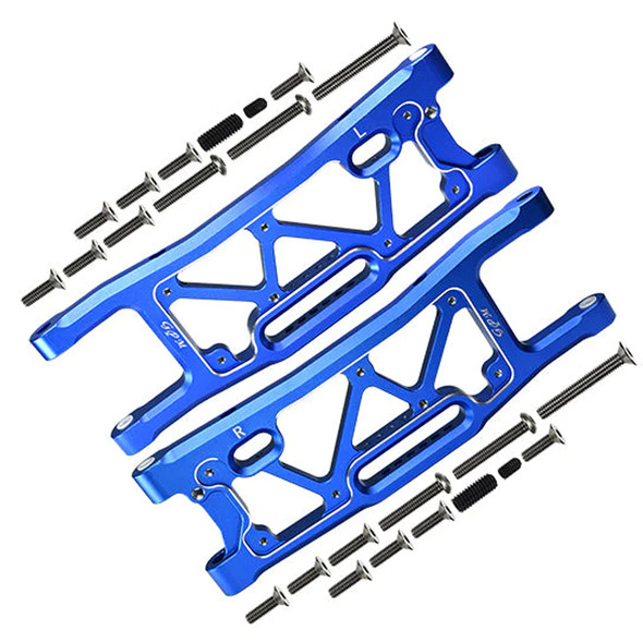 GPM Racing Aluminum 6061-T6 Rear Lower Suspension Arms Blue : 1/8 Sledge