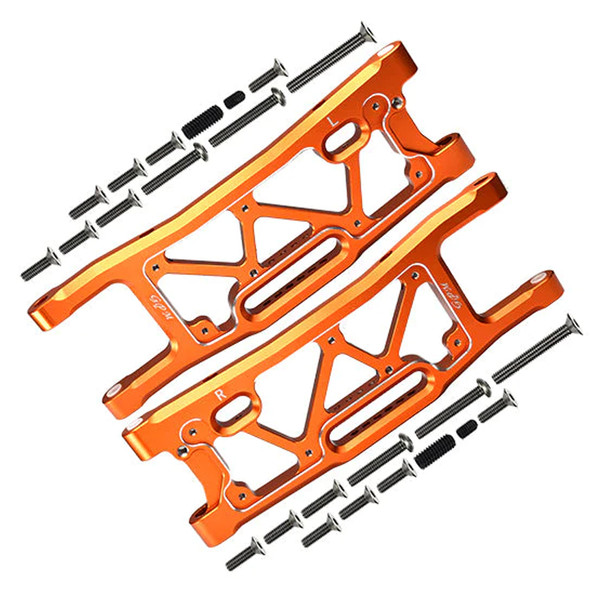 GPM Racing Aluminum 6061-T6 Rear Lower Suspension Arms Orange : 1/8 Sledge
