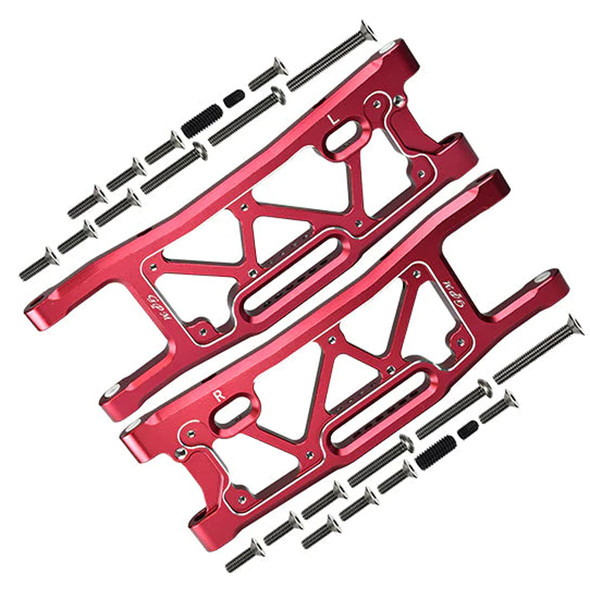 GPM Racing Aluminum 6061-T6 Rear Lower Suspension Arms Red : 1/8 Sledge