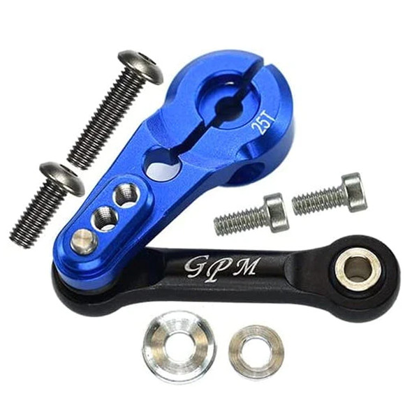 GPM Racing Aluminum 6061-T6 Tie Rod + 25T Servo Horn Blue : 1/8 Sledge