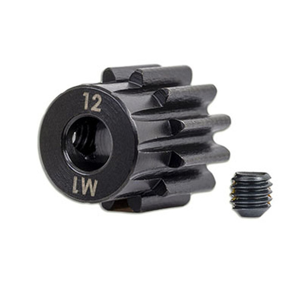 Traxxas 6482X Pinion Gear 12T - 1.0 Metric Pitch / 5mm Shaft w/ Screw : Sledge