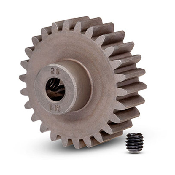Traxxas 6497 Pinion Gear 26T - 1.0 Metric Pitch / 5mm Shaft w/ Screw : Maxx