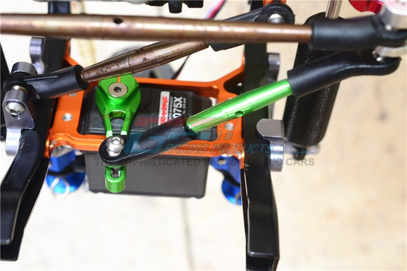 GPM Racing Aluminum Servo Horn 25T w/Adjustable Steering Link Orange : TRX-4