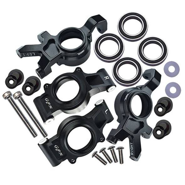 GPM Racing Aluminum Front & Rear Oversized Knuckle Arms Black : X-Maxx