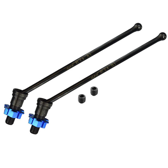 GPM Medium Carbon Steel F/R CVD Drive Shaft w/ Alum Hex Adapter Blue : X-Maxx