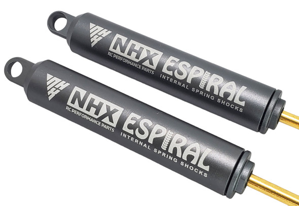 NHX RC 120mm Espiral Two Stage Internal Spring Damper Shocks (2) Gunmetal : Crawler