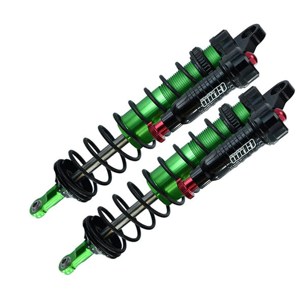 GPM Alum 6061-T6 Front L-Shape Piggy Back Adjustable Spring Shock 128mm Green for Sledge