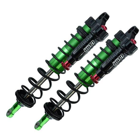 GPM Alum 6061-T6 Rear L-Shape Piggy Back Adjustable Spring Shock 143mm Green for Sledge