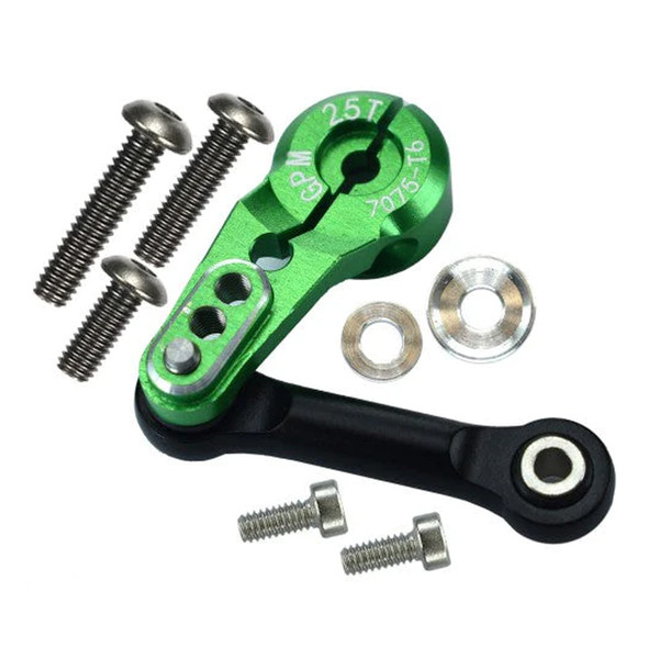 GPM Racing Aluminum 7075-T6 Tie Rod + 25T Servo Horn Green for 1/8 Sledge