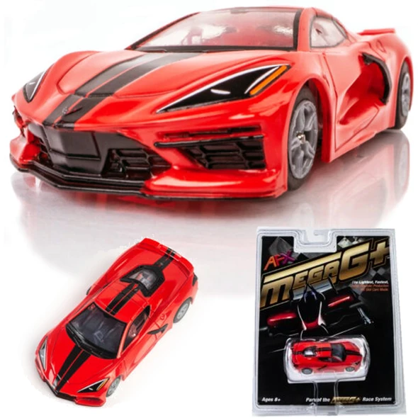 AFX 22011 Corvette C8 Torch Red Mega G+ Slot Car HO Scale