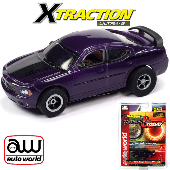 Auto World Xtraction Today 2007 Dodge Charger SRT8 Purple HO Slot Car