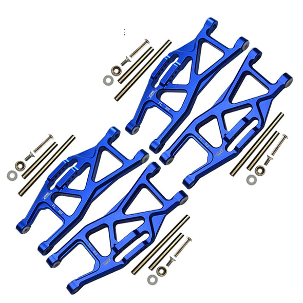 GPM Racing Aluminum Front & Rear Lower Arms Blue : Maxx w/ WideMAXX