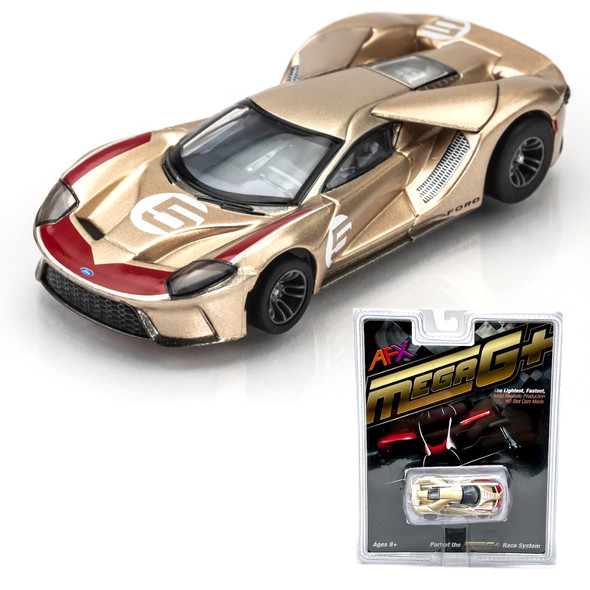 AFX 22061 2022 Ford GT Heritage #5 Gold HO Scale Slot Car