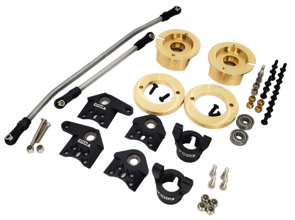 NHX RC Brass Steering Knuckle Alum C-Hubs & Rod Set :Axial Wraith / RR10 -Black