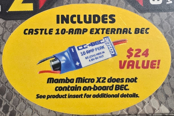 Castle Creations 010-0171-01 Mamba Micro X2 16.8V ESC w/1406-1900Kv Motor Combo