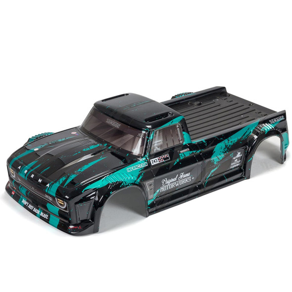 ARRMA ARA414008 1/8 Painted Decaled & Trimmed Body Black/Teal for Infraction