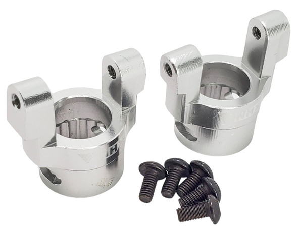 NHX RC Aluminum Front C Hubs / Spindle Carrier (2) for Axial Wraith / RR10 -Silver