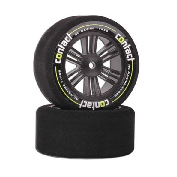 Contact RC J1B73 1/10 Front Double Compound B Medium Black Carbon Wheels (2)