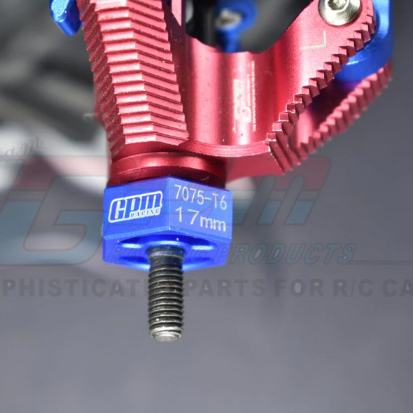 GPM Racing Aluminum 7075-T6 Hex Adapter (17mmx8mm) Red for Losi 1/8 LMT