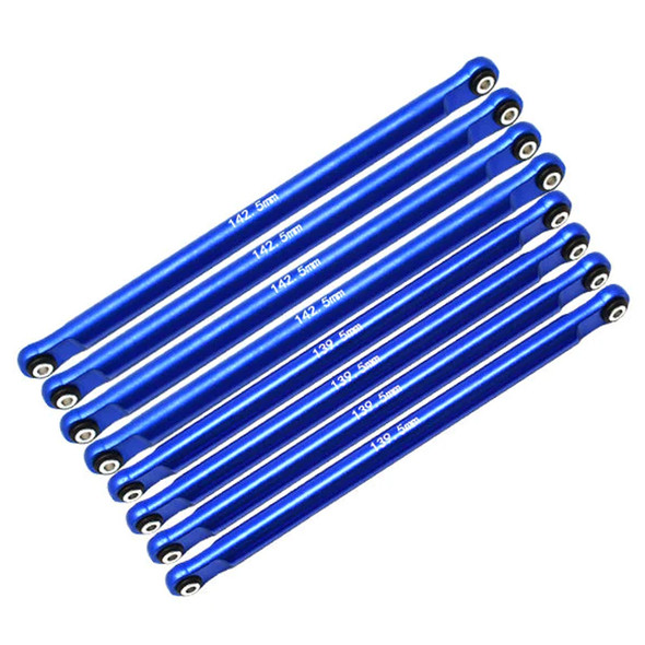 GPM Alum Combo Set A (Front & Rear Upper & Lower Chassis Links) Blue for Losi LMT