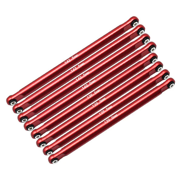 GPM Alum Combo Set A (Front & Rear Upper & Lower Chassis Links) Red for Losi LMT