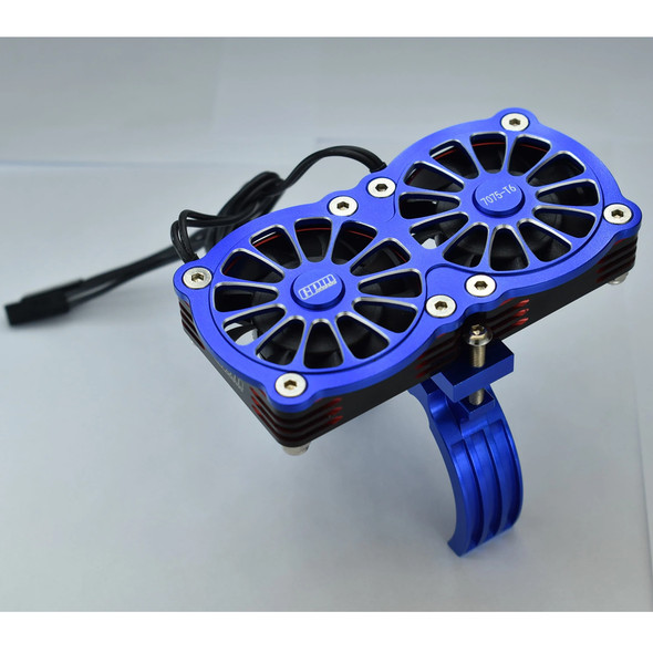 GPM Alum 7075-T6 Motor Heatsink w/ Dual Metal Frame Cooling Fan & Adjustable Mount Orange for 1/5 Kraton 8S