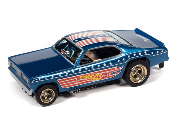 Auto World Hot Wheels Patriotic 4Gear - 1970's Plymouth Duster HO Scale Slot Car