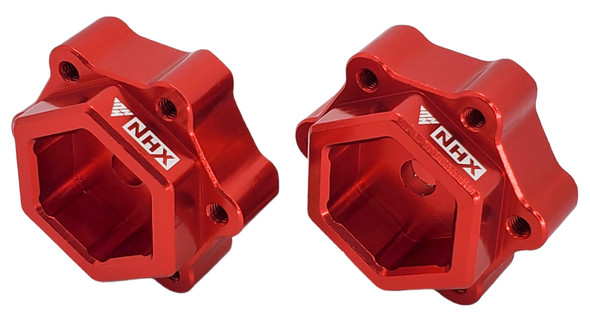 NHX RC Aluminum 24mm Hex Adapters Converter (19.5mm wide) for Losi LMT 4WD -Red