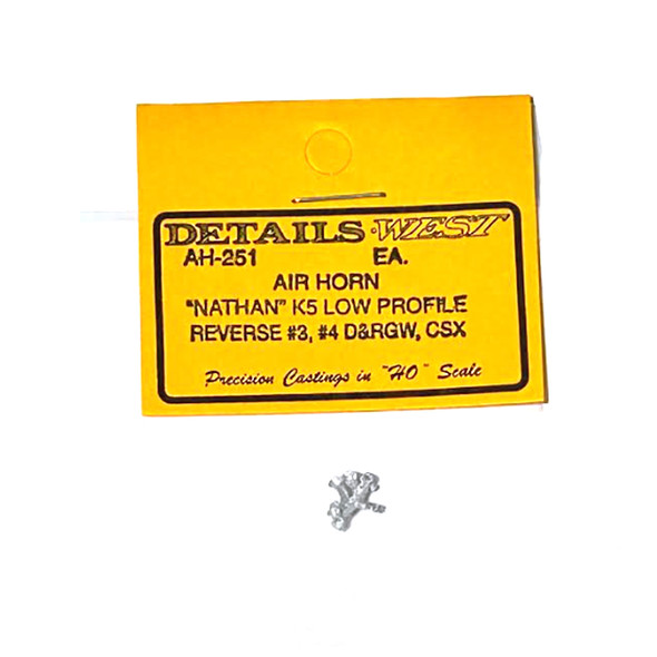 Details West AH-251 Nathan Air Horns - K5 - Low Profile w/ Reverse Bells HO Scale