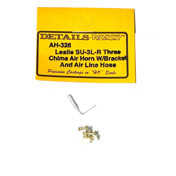 Details West AH-328 Leslie SU-3L-R Air Horn 3 Chime w/Bracket & Air Line Hose HO Scale