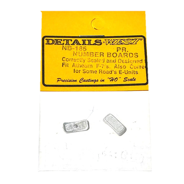 Details West NB-165 Auxiliary Number boards for Switchers F7 A-Units (2) HO Scale