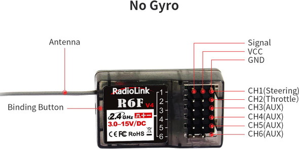 Radiolink R6F V4 6CH 2.4GHz RC Receiver w/ Surface Long Range Control RX