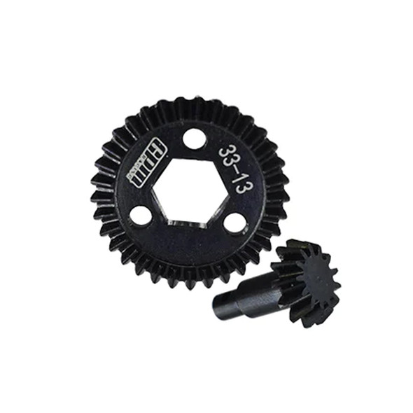 GPM Medium Carbon Steel Bevel Gear Set 33T/13T Black for Axial 1/18 UTB18 Capra