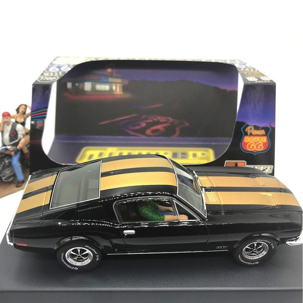 Pioneer P150 Mustang Fastback GT Black/Gold Route 66 Slot Car 1/32 Scalextric DPR