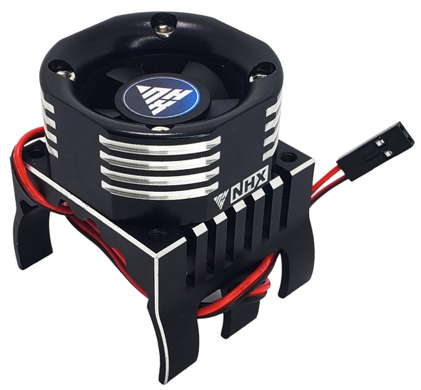 NHX RC 1/8 Colorful LED Aluminum Heatsink High Speed Cooling Motor Fan -Black